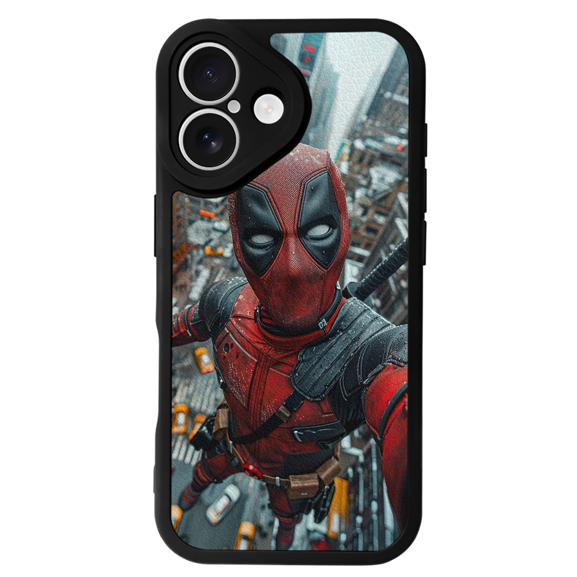 （画像用） Deadpool デッドプール 【iPhone 16シリーズ対応】シリコンスマホケース（レザー調） 材質：シリコン